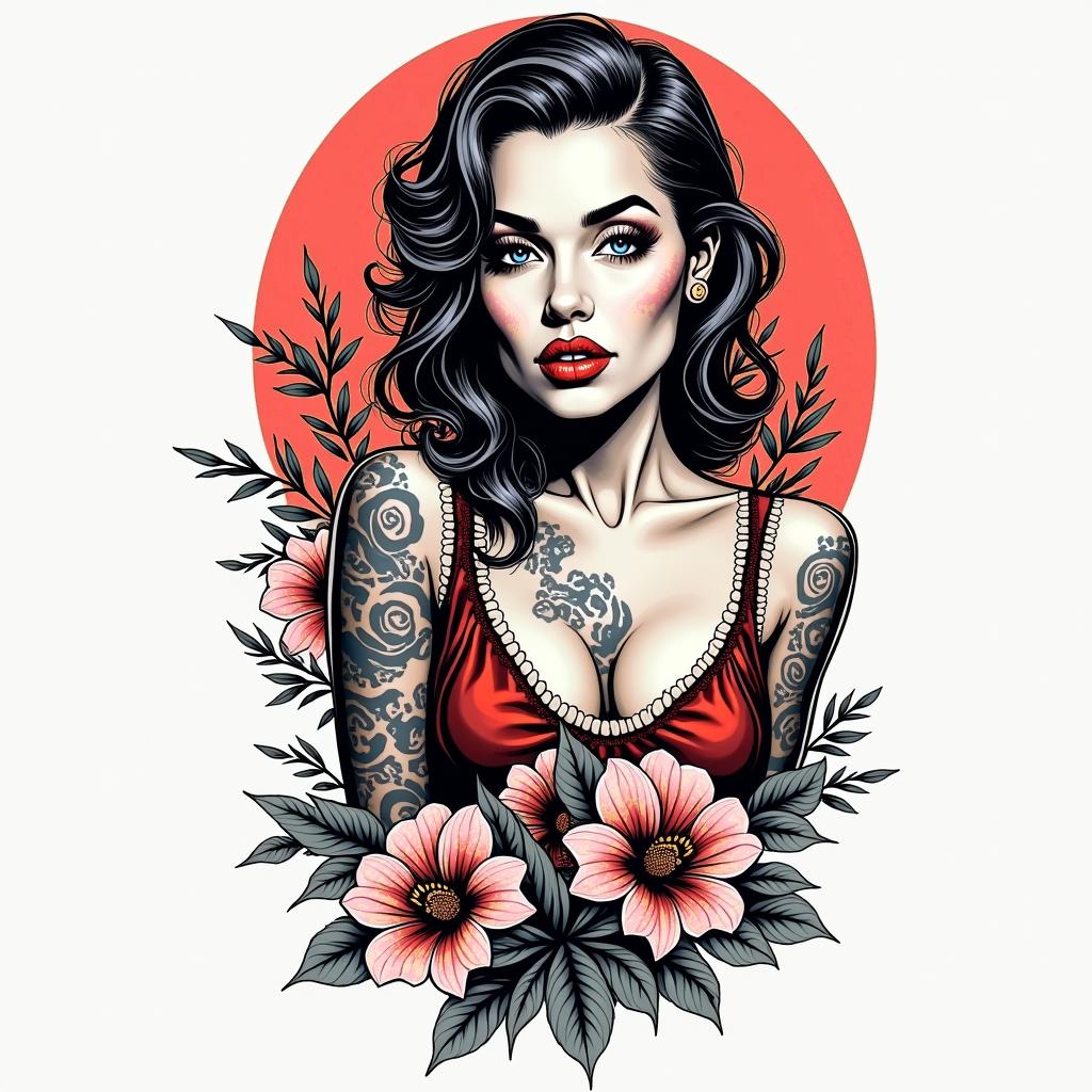 Favorite pop art tattooin pop art style tattoo, featuring bold and vibrant colors, exaggerated outlines, iconic imagery, inspired by comic books and speech bubbles, comic book characters, retro pop culture - Variation 2