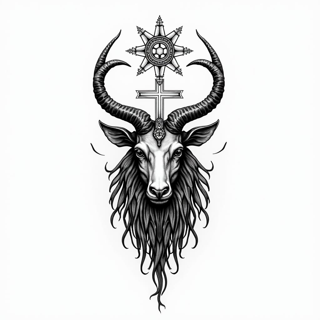 Union of Taurus with Scorpioin bohemian style tattoo, 8k