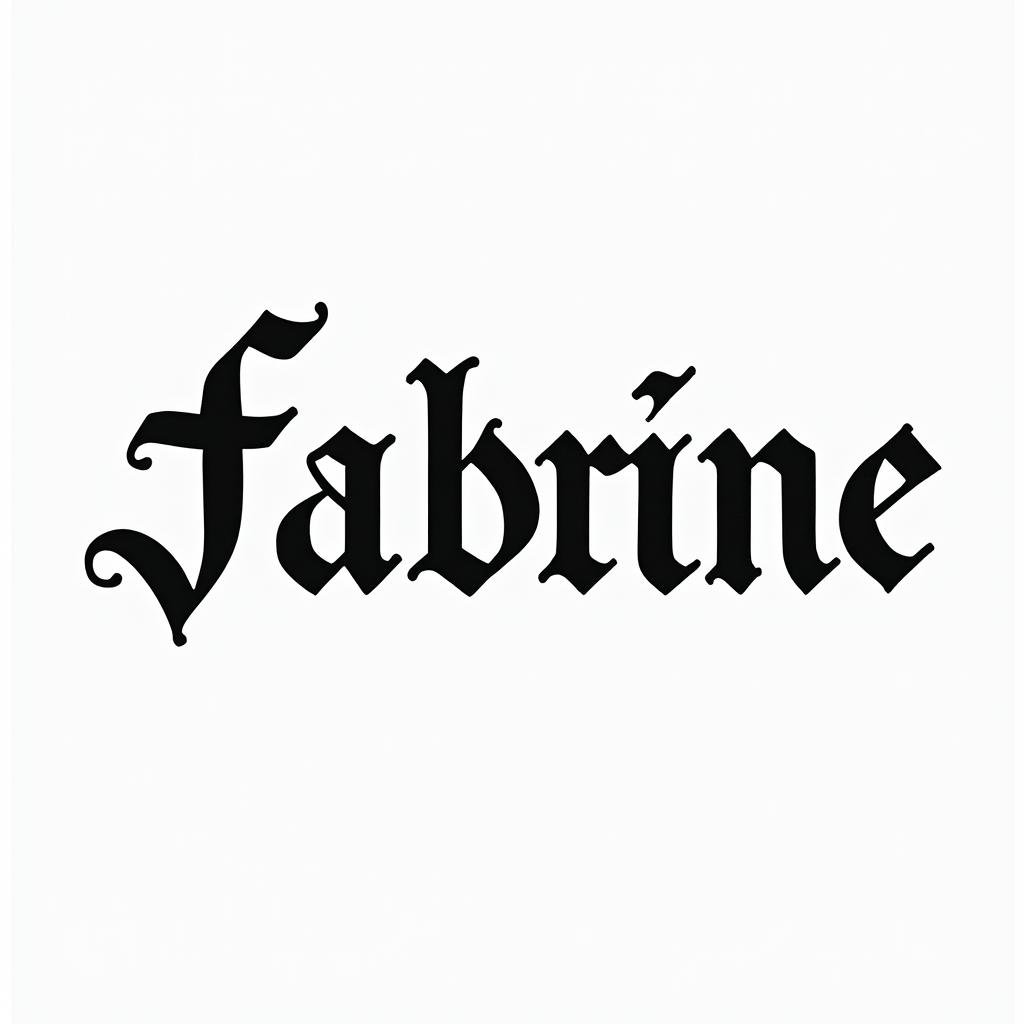 Fabienminimalist text-based tattoo, Monospace font ultra-realistic, perfectly placed, high-quality font design, photo-realistic shading, 8k, high quality, finely detailed typograph - Variation 3