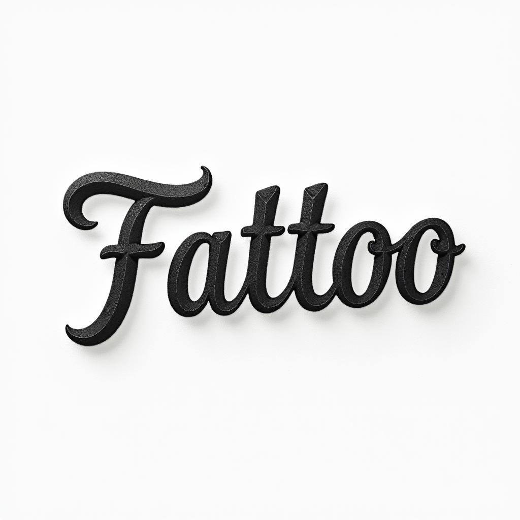 Fabienminimalist text-based tattoo, Monospace font ultra-realistic, perfectly placed, high-quality font design, photo-realistic shading, 8k, high quality, finely detailed typograph - Variation 4