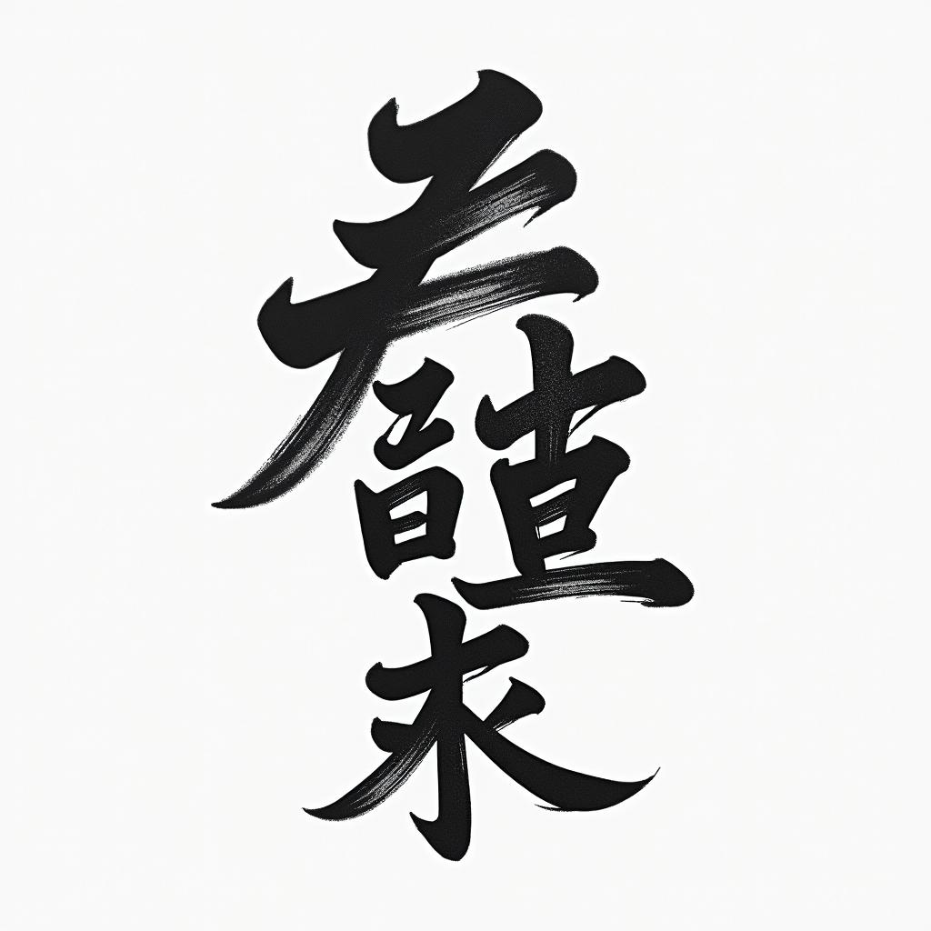 Scaletext-based tattoo, japanese font ultra-realistic, perfectly placed, high-quality font design, photo-realistic shading, 8k, high quality, finely detailed typograph - Variation 4
