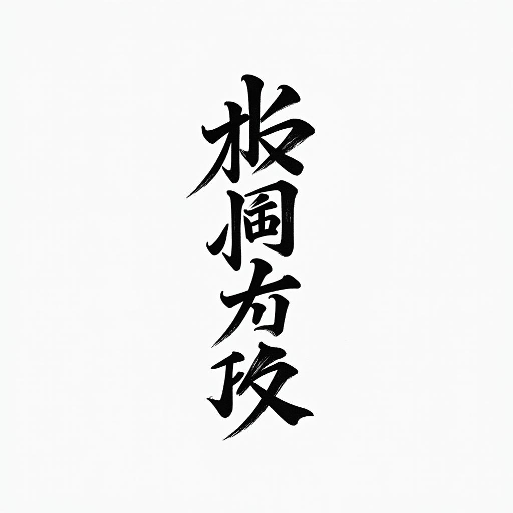Scaletext-based tattoo, japanese font ultra-realistic, perfectly placed, high-quality font design, photo-realistic shading, 8k, high quality, finely detailed typograph - Variation 2