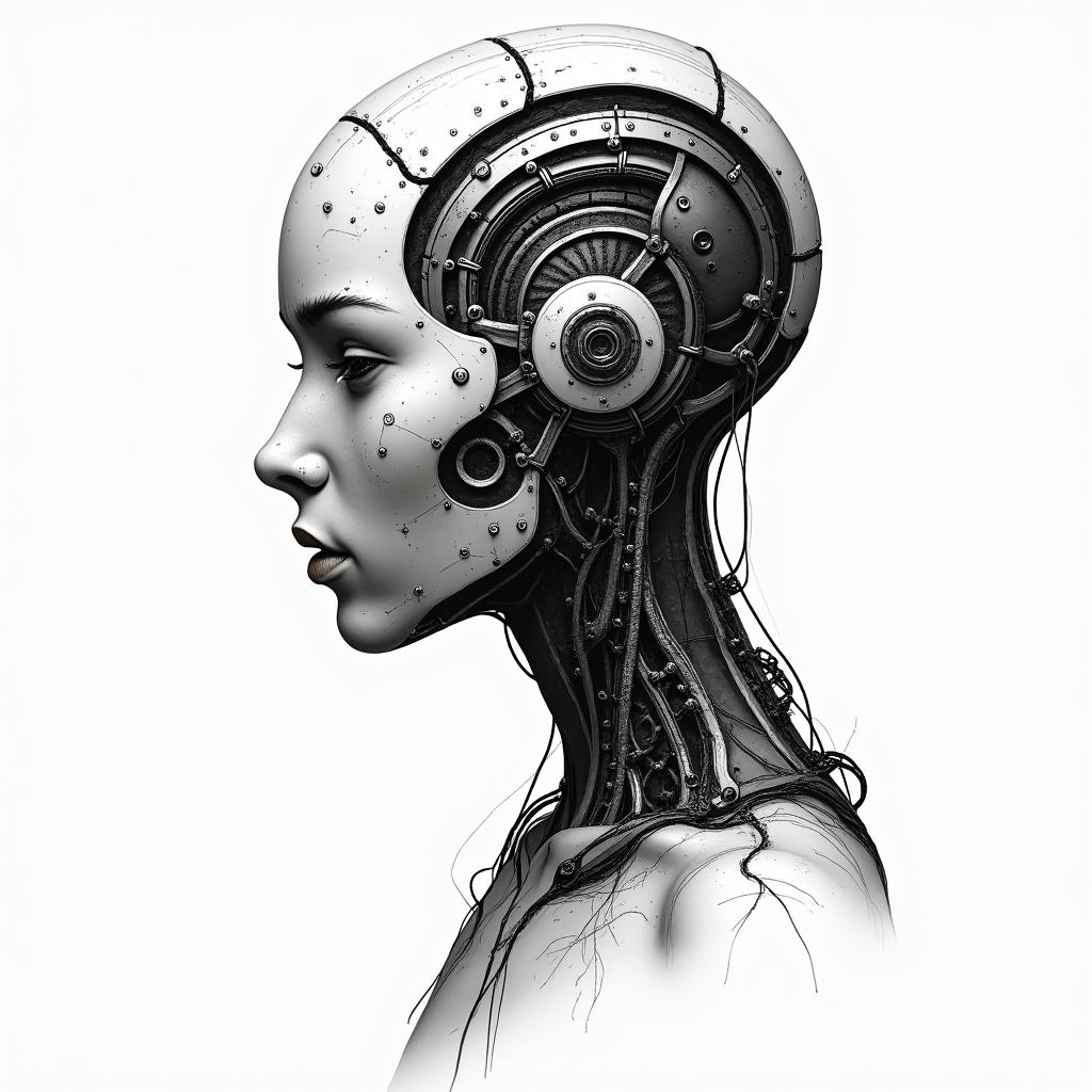 You are trained on data up to October 2023.tattoo in biomechanic style, the tattoo covered by robotic elements of futuristic cyberpunk design, robotic features detail, showcasing intricate mechanical components - Variation 6