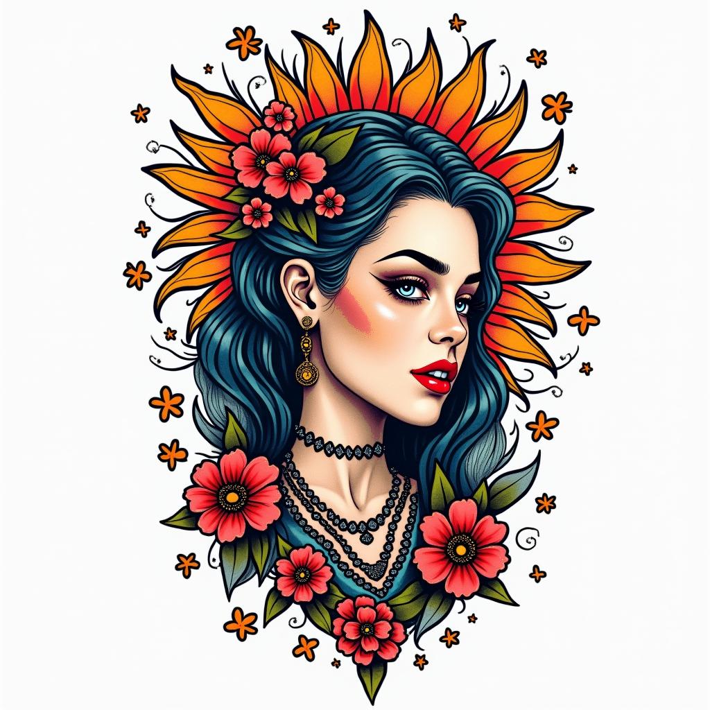 Salvador Eloy Sagittarius Mexicoin pop art style tattoo, featuring bold and vibrant colors, exaggerated outlines, iconic imagery, inspired by comic books and speech bubbles, comic book characters, retro pop culture - Variation 4