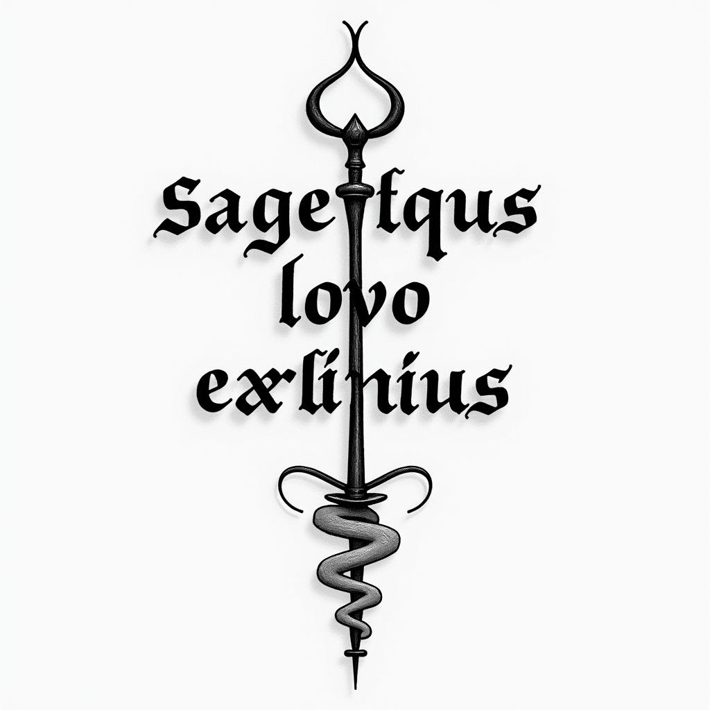 Salvador Eloy Sagittarius Mexicominimalist text-based tattoo, Monospace font ultra-realistic, perfectly placed, high-quality font design, photo-realistic shading, 8k, high quality, finely detailed typograph - Variation 4