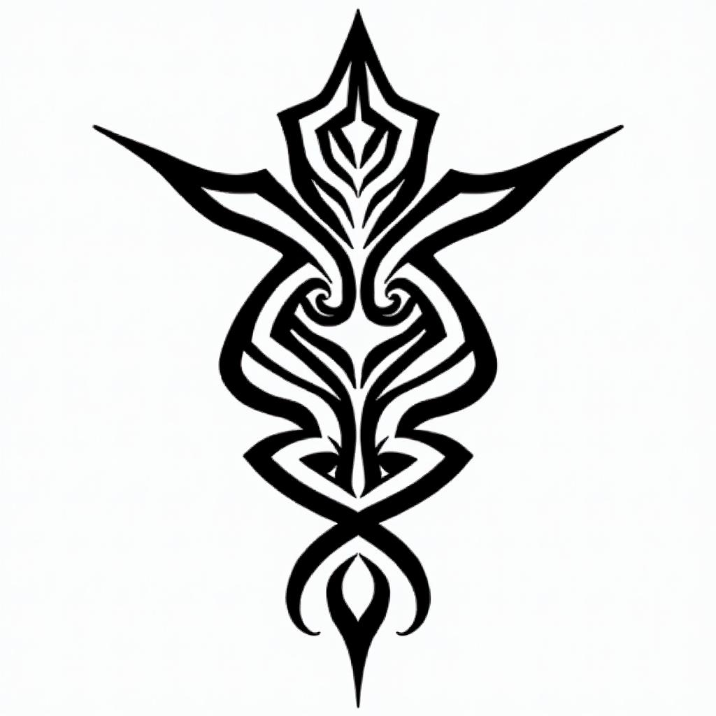 Eloy Sagittarius Mexicoin tribal tattoo style, featuring bold and black geometric shapes, curved lines, intertwine and flow seamlessly, creating a powerful and symbolic design, polynesian and maori styles - Variation 1