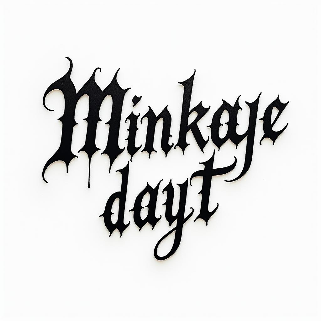 Mileytext-based tattoo, gothic font ultra-realistic, perfectly placed, high-quality font design, photo-realistic shading, 8k, high quality, finely detailed typography - Variation 4