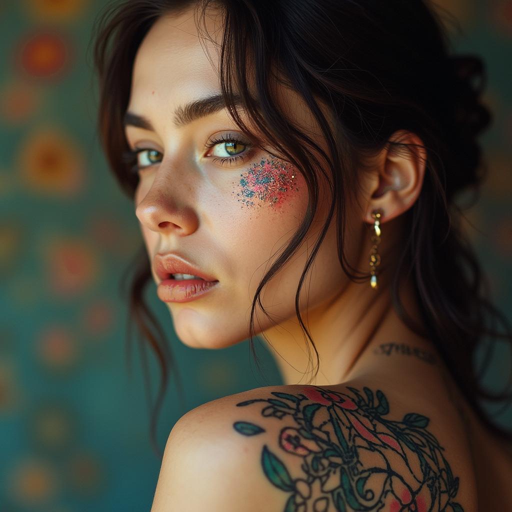 Reflect my lifein bohemian style tattoo, 8k - Variation 3