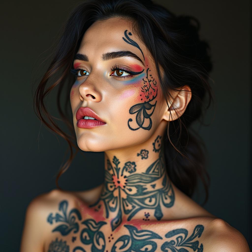 Reflect my lifein authentic tattoo style, incorporating traditional modifications, bold black outlines, solid color fills, featuring classic authentic elements - Variation 2