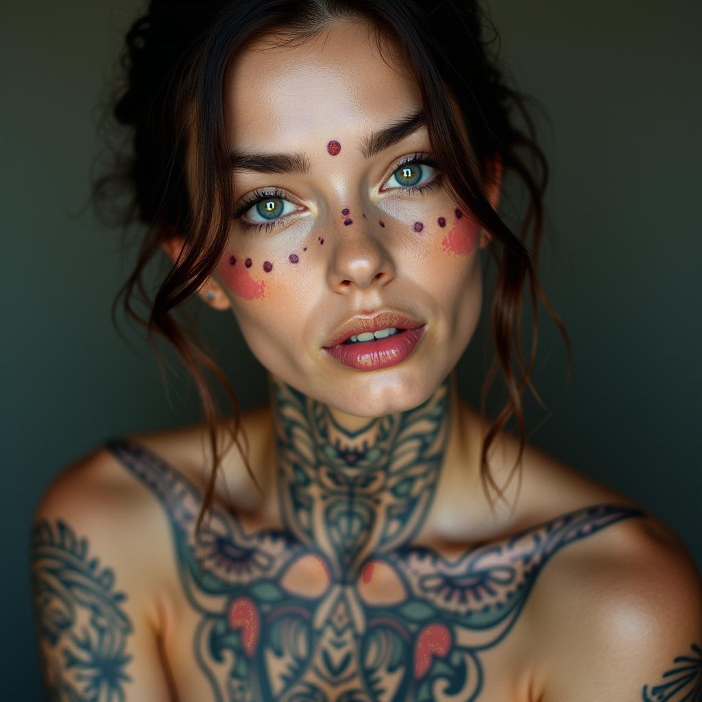 Reflect my lifein authentic tattoo style, incorporating traditional modifications, bold black outlines, solid color fills, featuring classic authentic elements