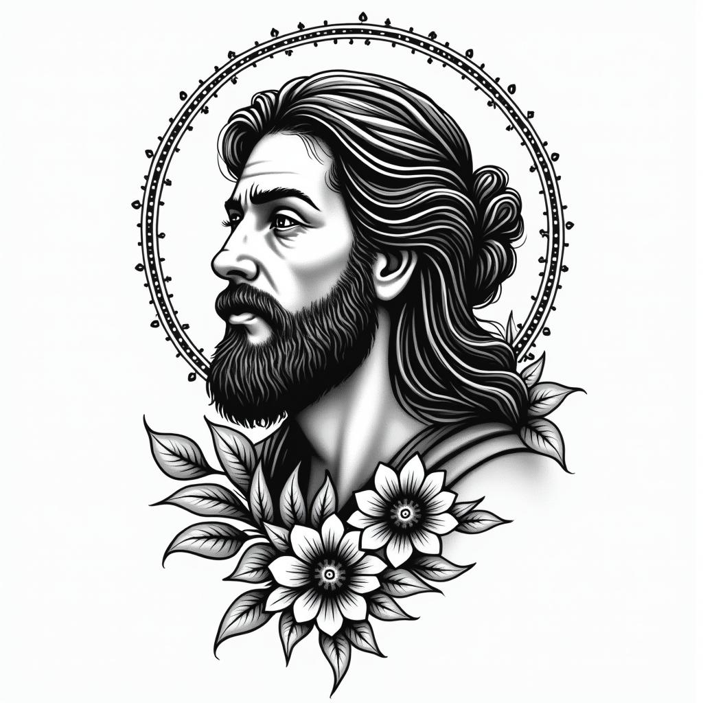 romans 12:2in authentic tattoo style, incorporating traditional modifications, bold black outlines, solid color fills, featuring classic authentic elements - Variation 2