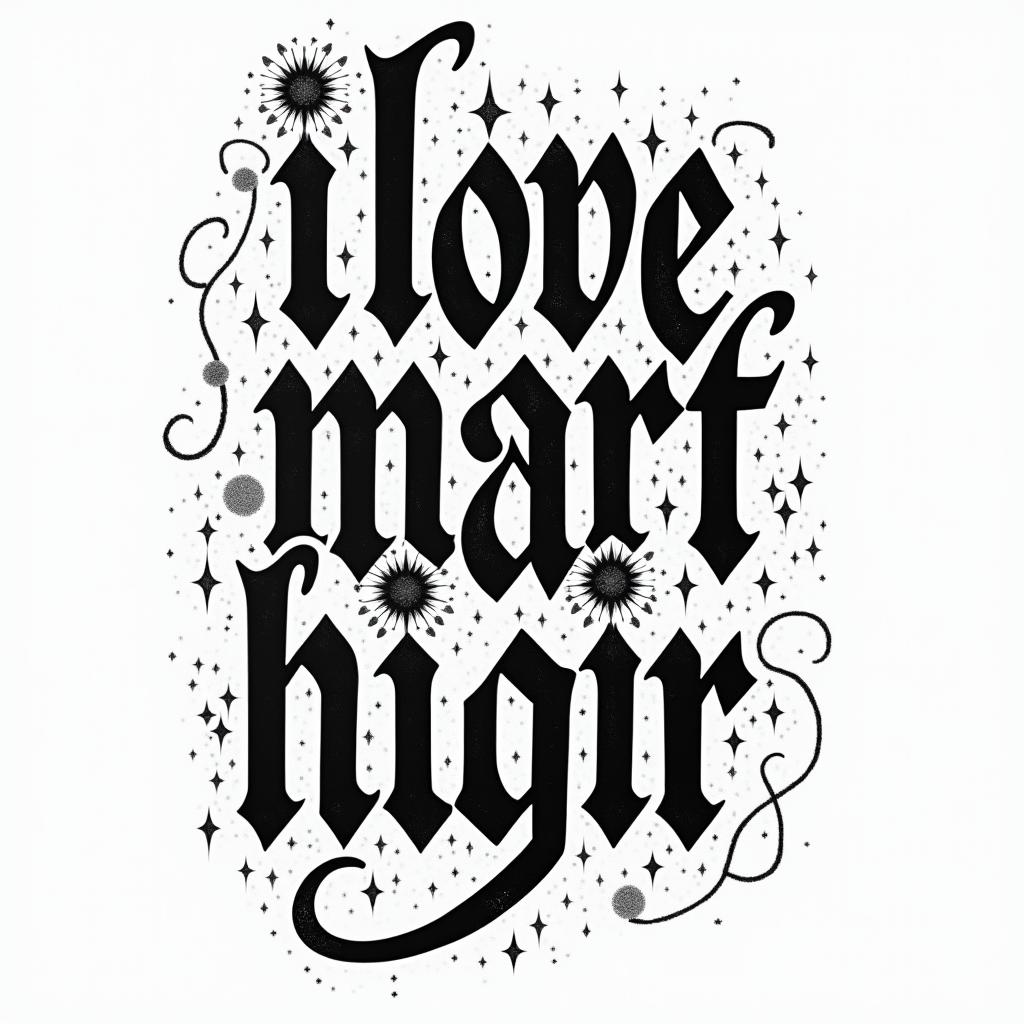 DJ with the tables, I love music. I’m a Virgo from Denvertext-based tattoo, gothic font ultra-realistic, perfectly placed, high-quality font design, photo-realistic shading, 8k, high quality, finely detailed typography - Variation 3