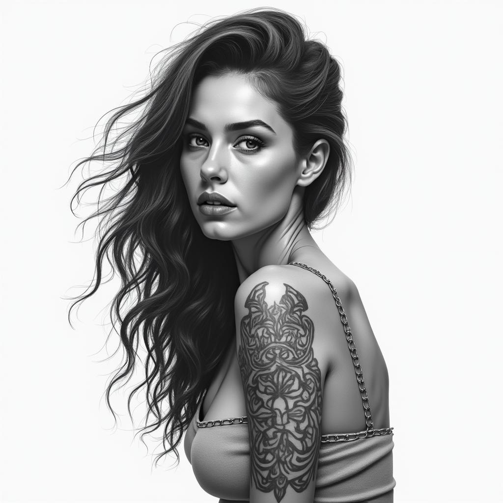 Super momin realism tattoo style, featuring a highly detailed, lifelike, capturing every detail, photorealistic, ultra realistic, intricate shading, smooth and sharp, - Variation 4