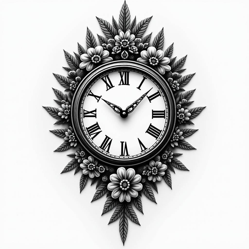 classic deterministic time does not exist we live in a deterministic universein bohemian style tattoo, 8k - Variation 4