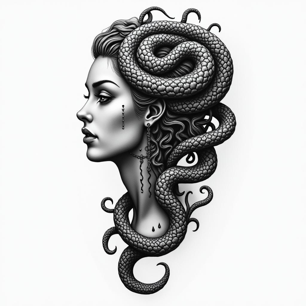 medusahigly detailed tattoo - Variation 24