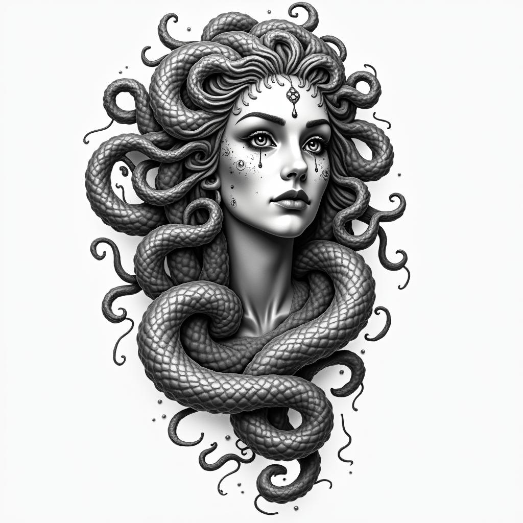 medusahigly detailed tattoo - Variation 25
