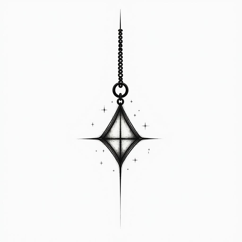 Carabineerin minimalist style tattoo, featuring simple shapes and fine lines, with minimal shading and details, tiny triangles, creating a sense of balance and harmony - Variation 2