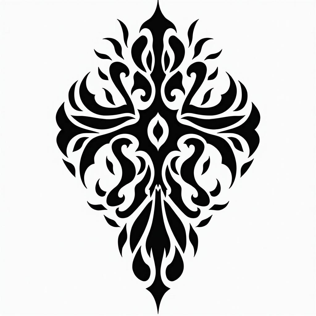 Jesus Christin tribal tattoo style, featuring bold and black geometric shapes, curved lines, intertwine and flow seamlessly, creating a powerful and symbolic design, polynesian and maori styles - Variation 3
