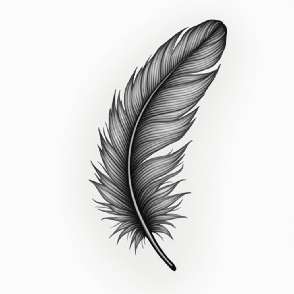 Wither featherin realism tattoo style, featuring a highly detailed, lifelike, capturing every detail, photorealistic, ultra realistic, intricate shading, smooth and sharp, - Variation 2