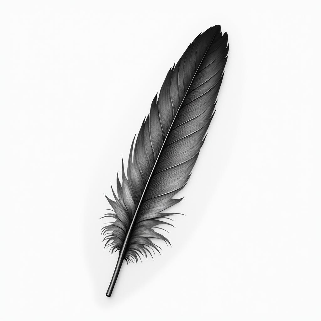 Wither featherin realism tattoo style, featuring a highly detailed, lifelike, capturing every detail, photorealistic, ultra realistic, intricate shading, smooth and sharp,