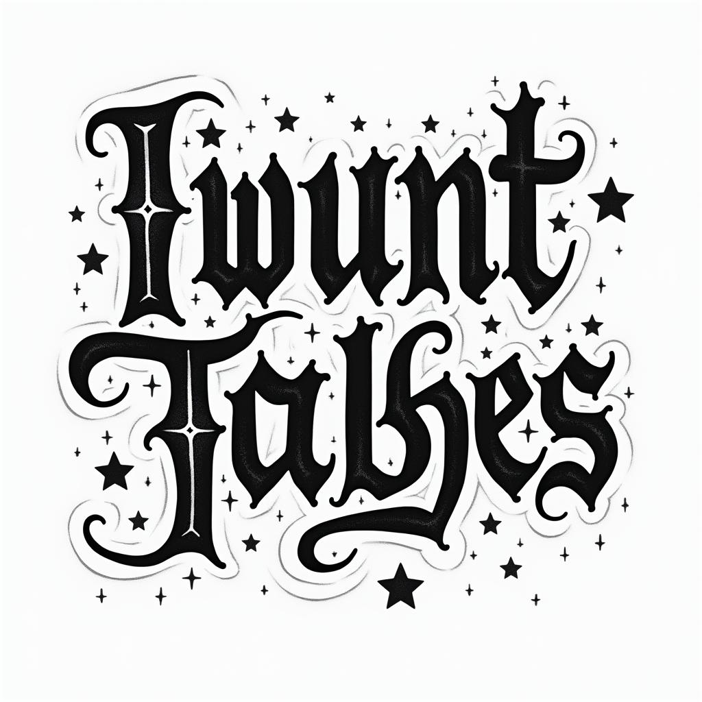 I want turn tables, 2 total. Vinyl recordstext-based tattoo, gothic font ultra-realistic, perfectly placed, high-quality font design, photo-realistic shading, 8k, high quality, finely detailed typography - Variation 3