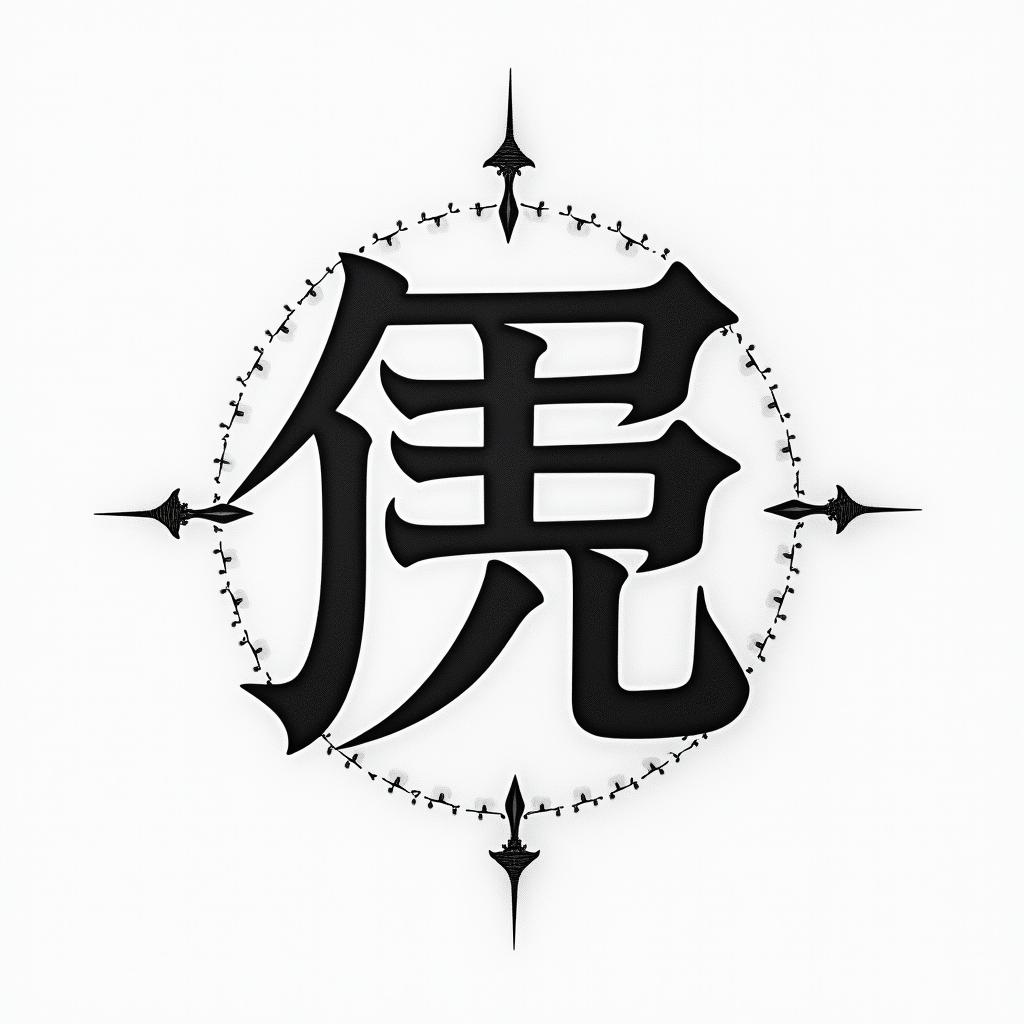 L.IV.MCMLXXXIV translates to 1984 in English.text-based tattoo, japanese font ultra-realistic, perfectly placed, high-quality font design, photo-realistic shading, 8k, high quality, finely detailed typograph - Variation 2