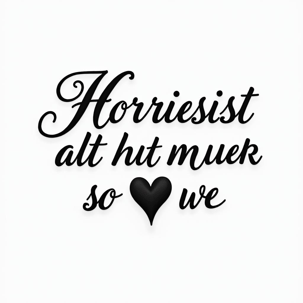 Text tattoo that says “The horrors persist but so do we”. It should be fine and have italic scriptin elegant cursive calligraphy style 2d tattoo, decorate with roses, featuring a smooth and flowing handwritten script with slightly thickened strokes for a luxurious and bold appearance,  heart symbol between names,  sleek and glossy black text with shadowing, minimalist matte white background, clean and sharp edges, illuminated with soft lighting, romantic, 8k, high-quality textures with refined typography