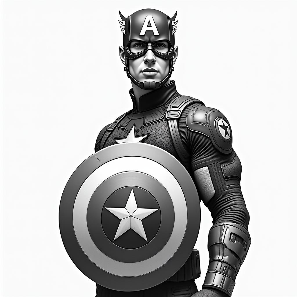 Captain America with his shield raisedin japanese style tattoo, detailed tattoo, traditional japanese culture tattoo, mythology, 8k