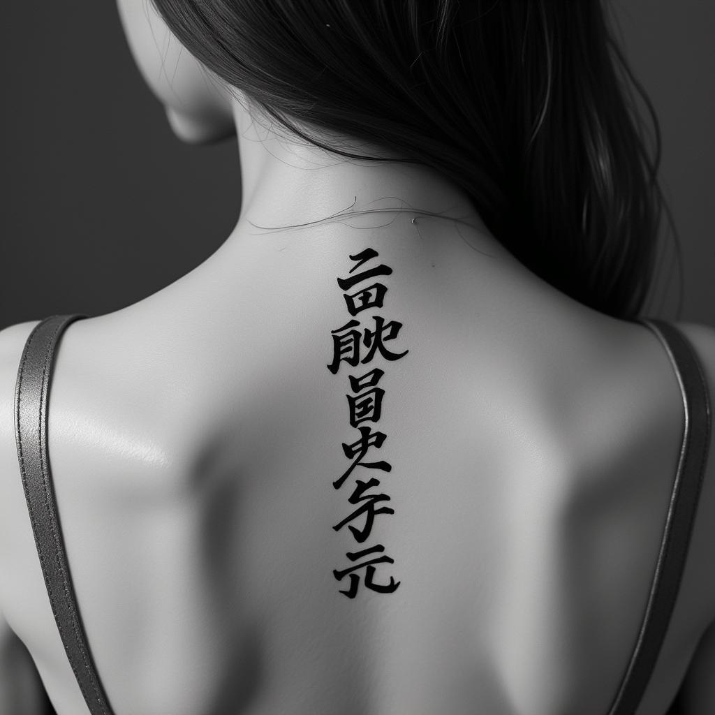 Sagittariustext-based tattoo, japanese font ultra-realistic, perfectly placed, high-quality font design, photo-realistic shading, 8k, high quality, finely detailed typograph - Variation 3