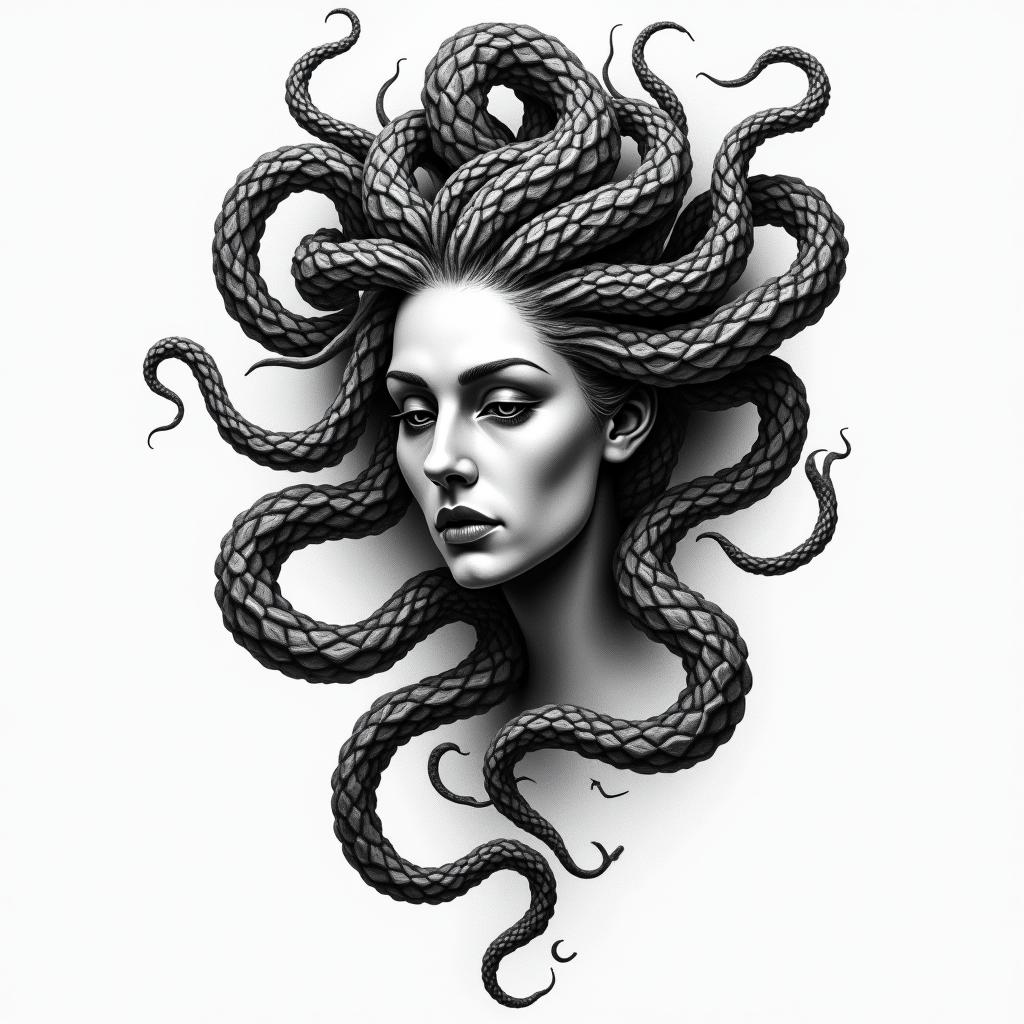 medusahigly detailed tattoo - Variation 21