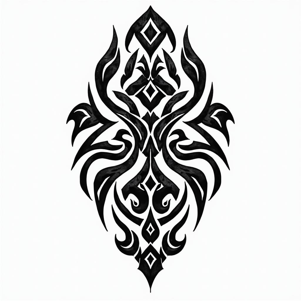 KELLY L.IV.MCMLXXXIVin tribal tattoo style, featuring bold and black geometric shapes, curved lines, intertwine and flow seamlessly, creating a powerful and symbolic design, polynesian and maori styles - Variation 3