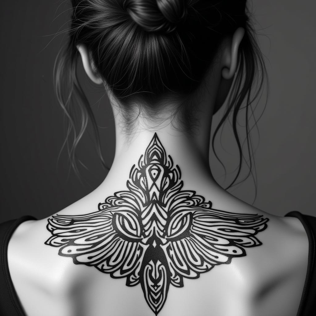 Sagittariusin tribal tattoo style, featuring bold and black geometric shapes, curved lines, intertwine and flow seamlessly, creating a powerful and symbolic design, polynesian and maori styles - Variation 36