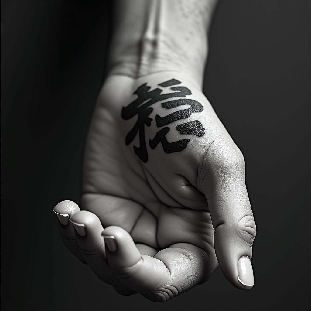 Force courage perseverance karatein japanese style tattoo, detailed tattoo, traditional japanese culture tattoo, mythology, 8k - Variation 2