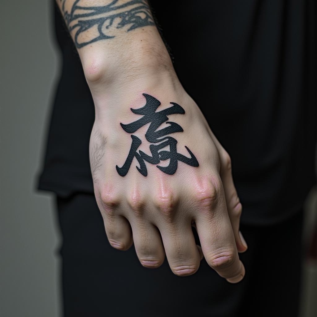 Force courage perseverance karatein japanese style tattoo, detailed tattoo, traditional japanese culture tattoo, mythology, 8k