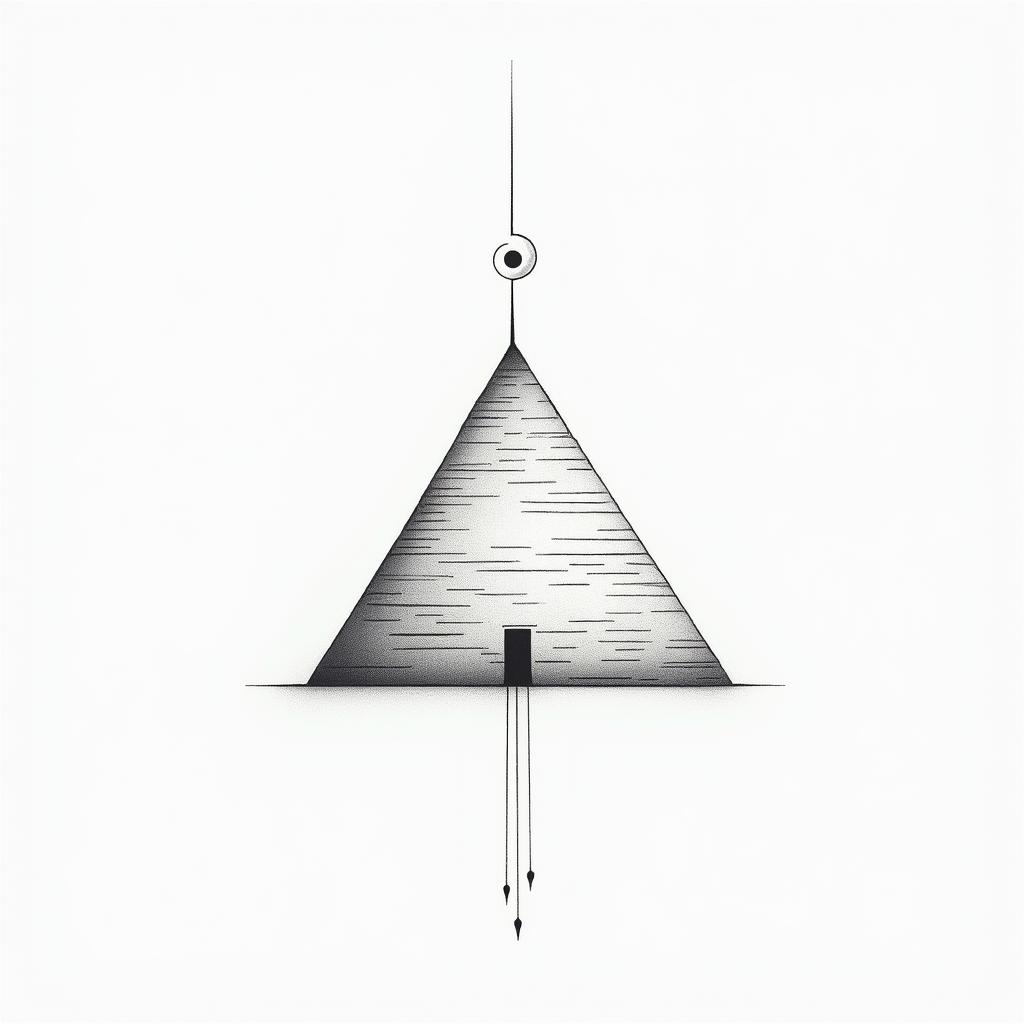 Alexandria egyptin minimalist style tattoo, featuring simple shapes and fine lines, with minimal shading and details, tiny triangles, creating a sense of balance and harmony - Variation 2