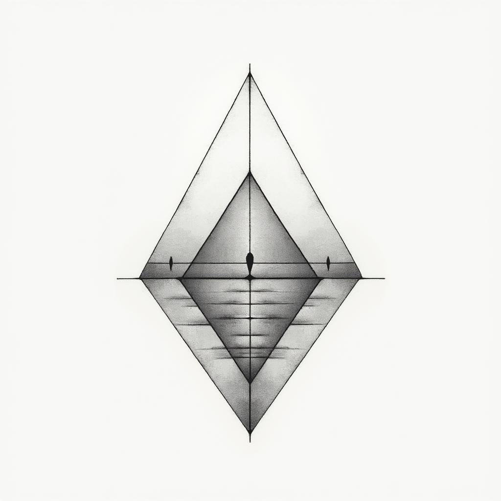 Alexandria egyptin minimalist style tattoo, featuring simple shapes and fine lines, with minimal shading and details, tiny triangles, creating a sense of balance and harmony - Variation 4