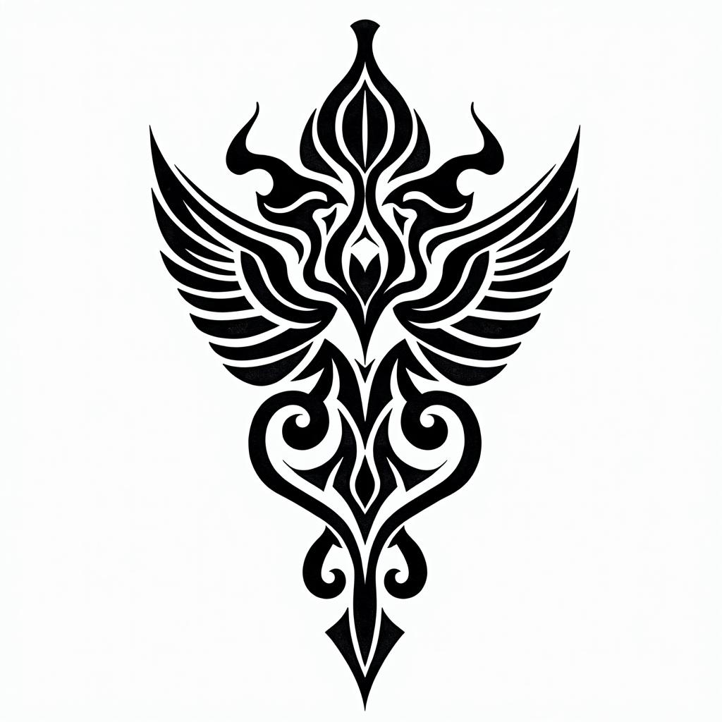 Egypt and swedenin tribal tattoo style, featuring bold and black geometric shapes, curved lines, intertwine and flow seamlessly, creating a powerful and symbolic design, polynesian and maori styles - Variation 4