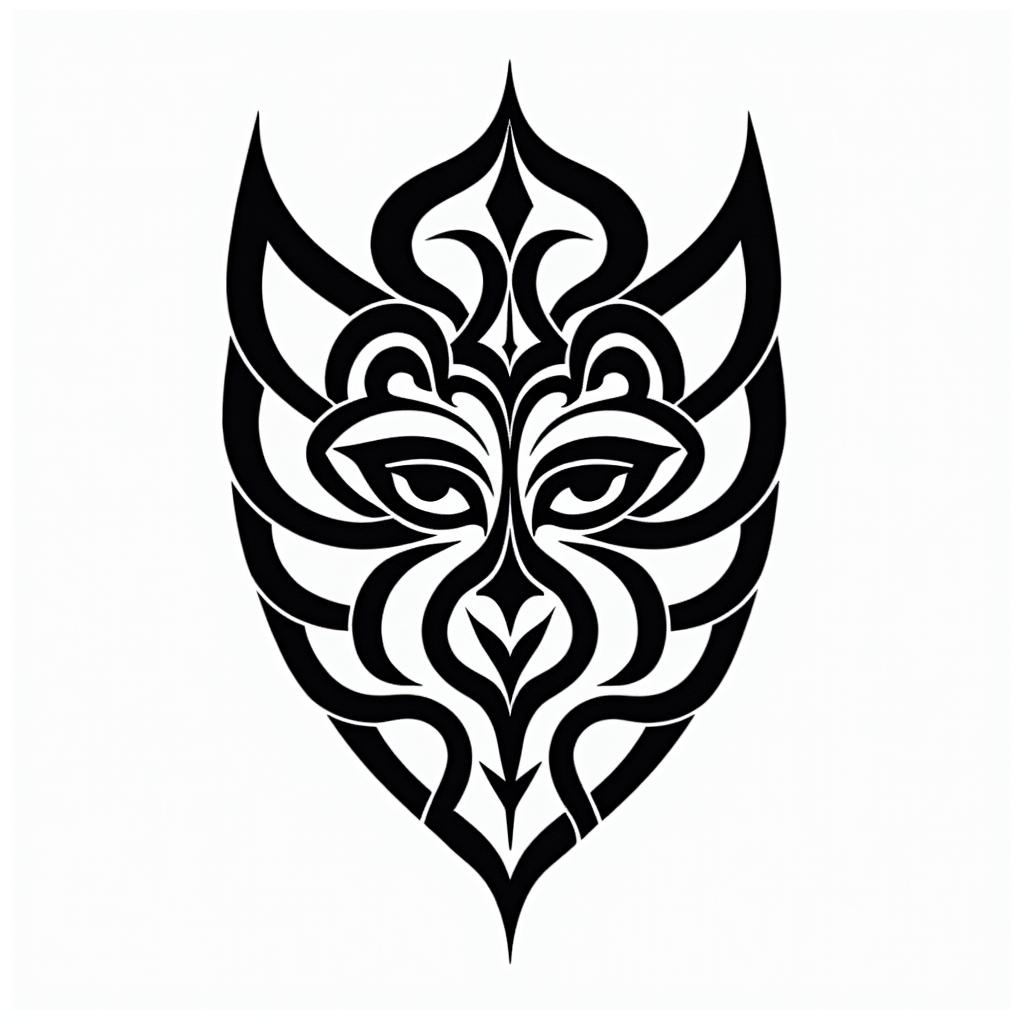 Egypt and swedenin tribal tattoo style, featuring bold and black geometric shapes, curved lines, intertwine and flow seamlessly, creating a powerful and symbolic design, polynesian and maori styles
