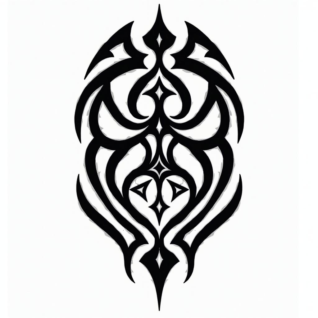 Egypt and swedenin tribal tattoo style, featuring bold and black geometric shapes, curved lines, intertwine and flow seamlessly, creating a powerful and symbolic design, polynesian and maori styles - Variation 3