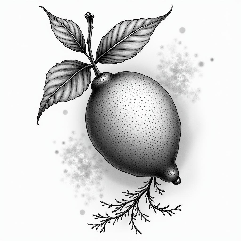 Lemonin japanese style tattoo, detailed tattoo, traditional japanese culture tattoo, mythology, 8k - Variation 2