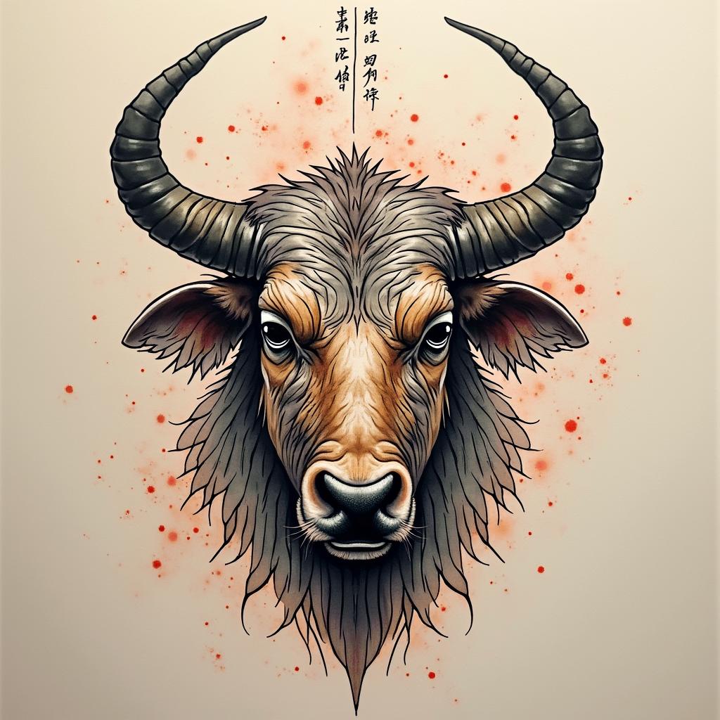 Hugo, 21 years old, Taurus sign.text-based tattoo, japanese font ultra-realistic, perfectly placed, high-quality font design, photo-realistic shading, 8k, high quality, finely detailed typograph