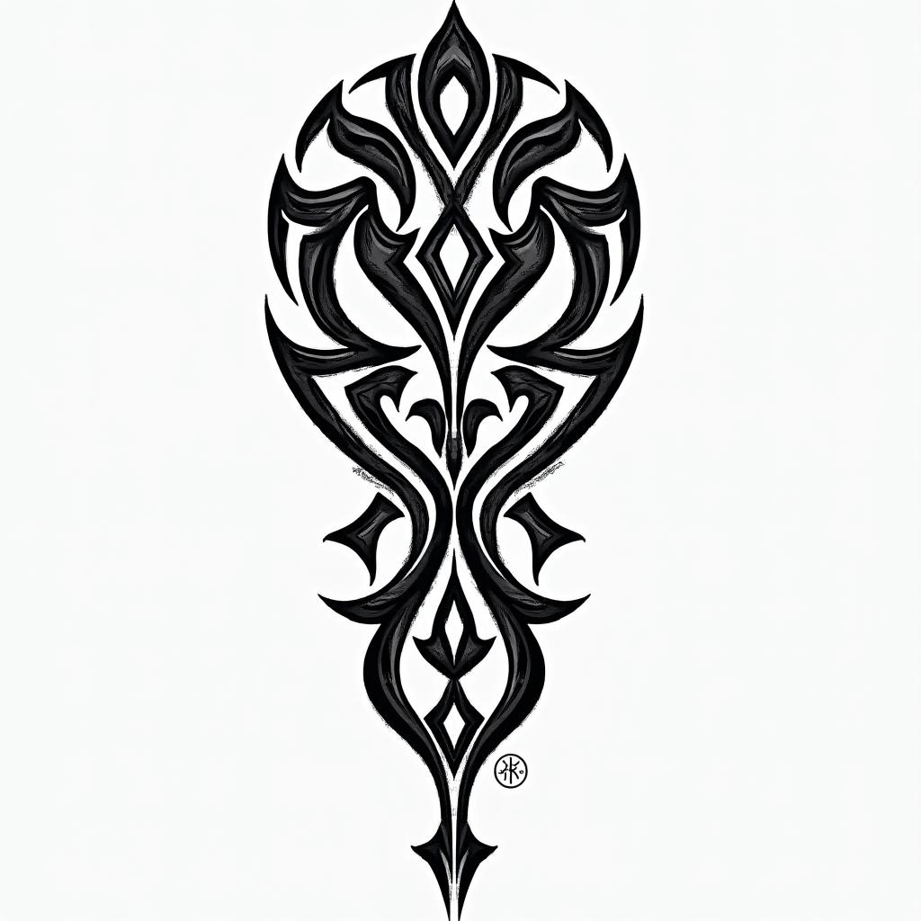 Clayton, Scorpion, Cabo Frio/RJin tribal tattoo style, featuring bold and black geometric shapes, curved lines, intertwine and flow seamlessly, creating a powerful and symbolic design, polynesian and maori styles - Variation 2