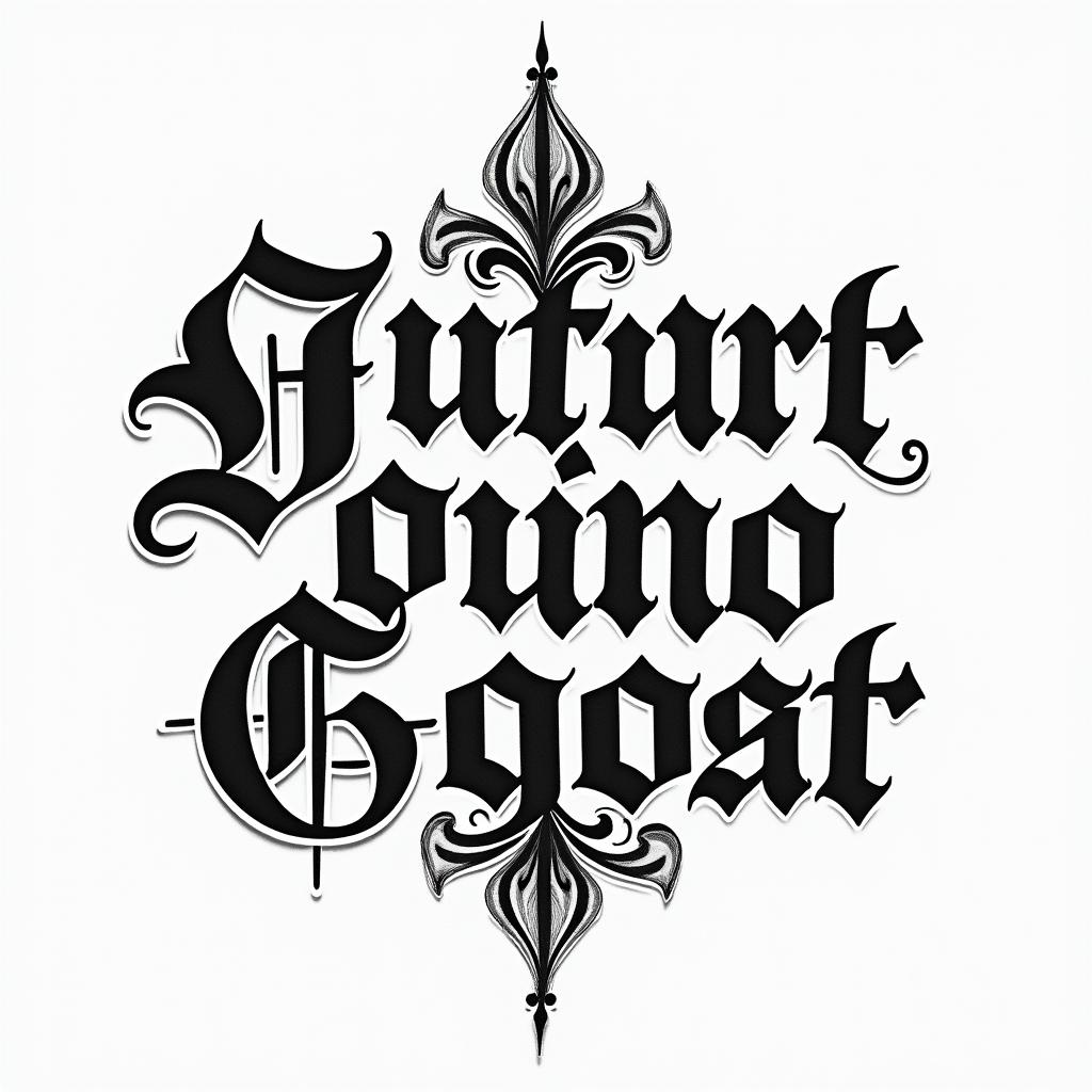 Gerardo25text-based tattoo, gothic font ultra-realistic, perfectly placed, high-quality font design, photo-realistic shading, 8k, high quality, finely detailed typography - Variation 4