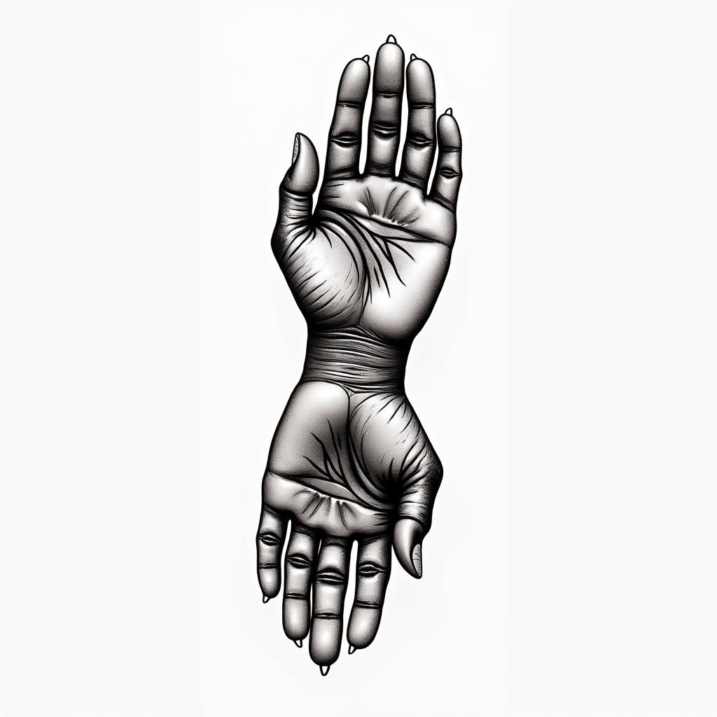 As above so below handshigly detailed tattoo - Variation 4
