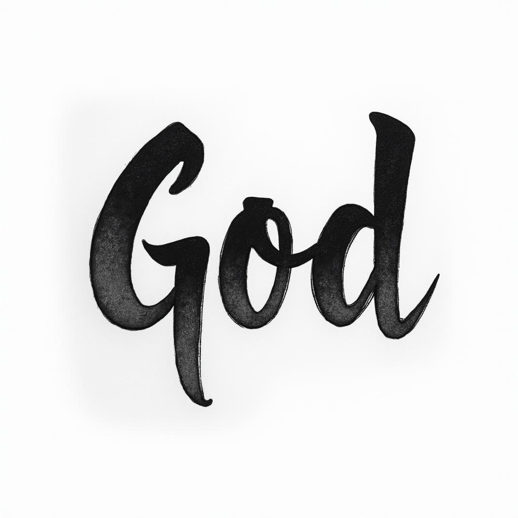 Godtext-based tattoo, japanese font ultra-realistic, perfectly placed, high-quality font design, photo-realistic shading, 8k, high quality, finely detailed typograph - Variation 3