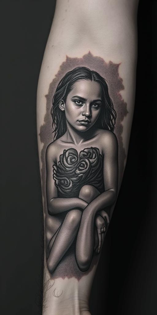 A sign of strength that reflects my love for my siblings and shows that I will not give up and am a Christian.in realism tattoo style, featuring a highly detailed, lifelike, capturing every detail, photorealistic, ultra realistic, intricate shading, smooth and sharp, - Variation 4