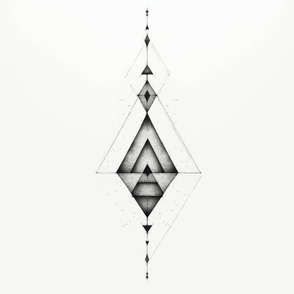 Annika, Krebs, Aurichin minimalist style tattoo, featuring simple shapes and fine lines, with minimal shading and details, tiny triangles, creating a sense of balance and harmony - Variation 2