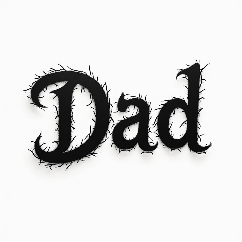Dadtext-based tattoo, japanese font ultra-realistic, perfectly placed, high-quality font design, photo-realistic shading, 8k, high quality, finely detailed typograph - Variation 4