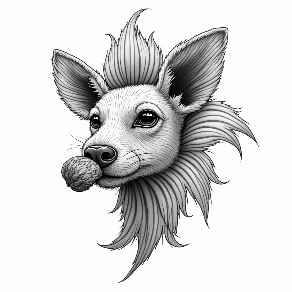 Flower Mexico animalin new school tattoo, pop culture, modern, detailed tattoo, illustrative