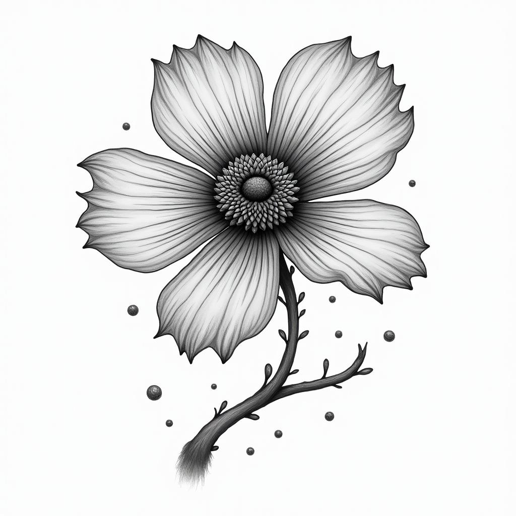 Flower peddle in the background fallingin japanese style tattoo, detailed tattoo, traditional japanese culture tattoo, mythology, 8k - Variation 4